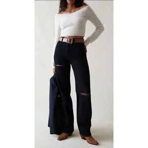 PacSun Women's Cotton Eco High Rise Ripped '90s Boyfriend Jeans Size 24 Black